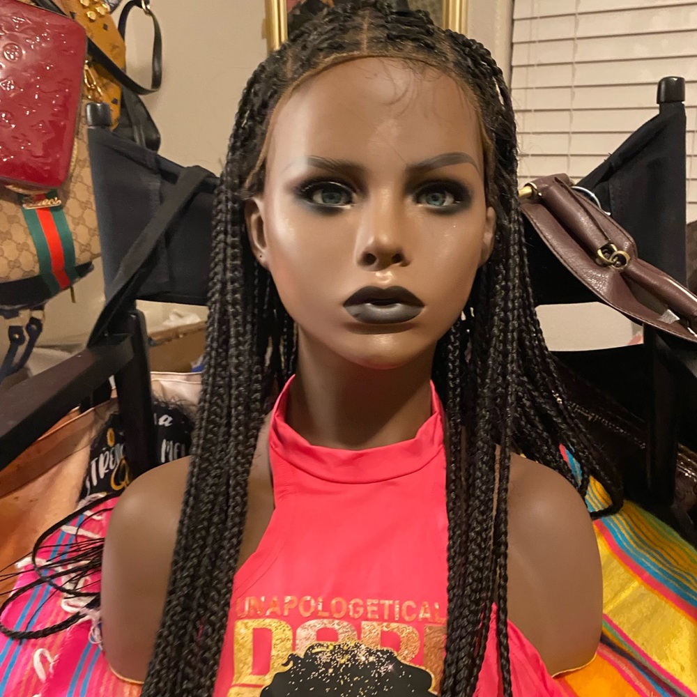 knotless braids wig 36 inches synthetic unit